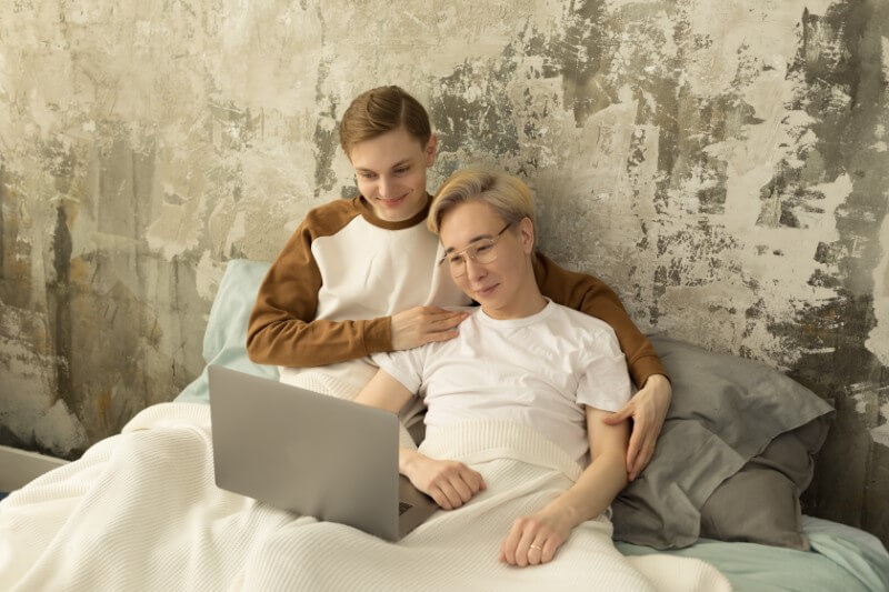 gay couple watches movies
