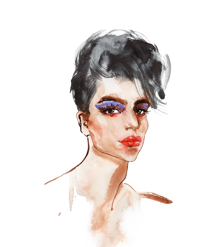 Watercolor of a trans celebrity