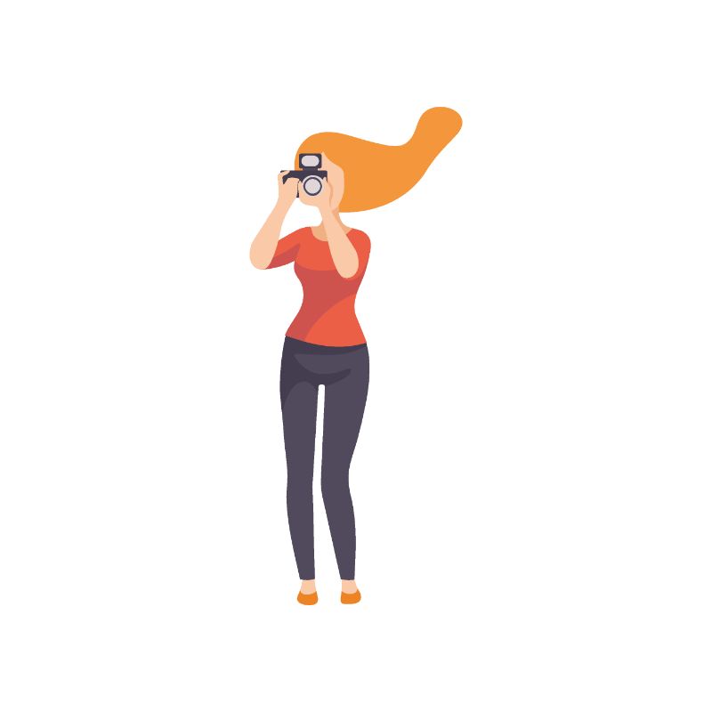 illustration of woman taking a photo