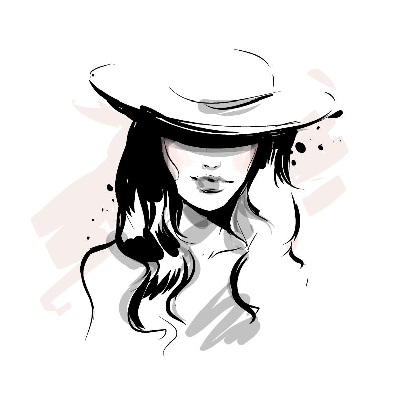illustration of a woman with a hat